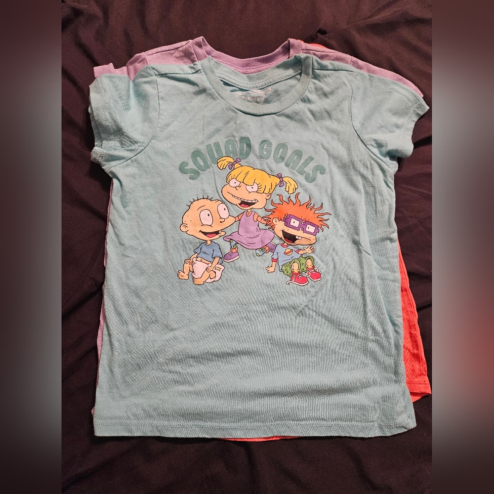 Girls 3-T-shirt Bundle w/New Pj's Set